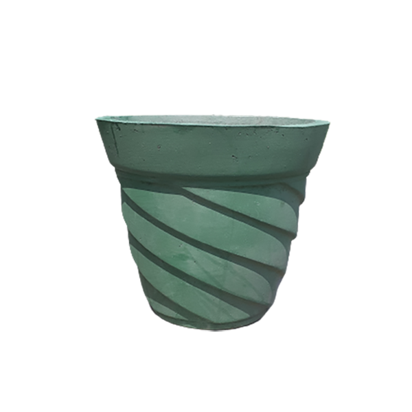 12 inches green cemented/ twister pot